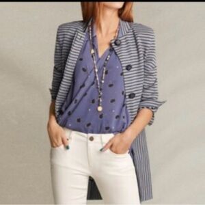 Cabi Vivid Violet Sheer Cross Over Top-Cami not attached-Size Small